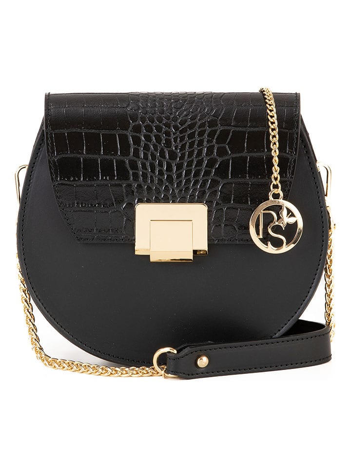 Pia Sassi Skórzana torebka "Cima Carnera" w kolorze czarno-czerwonym - 24 x 18 x 7 cm rozmiar: onesize