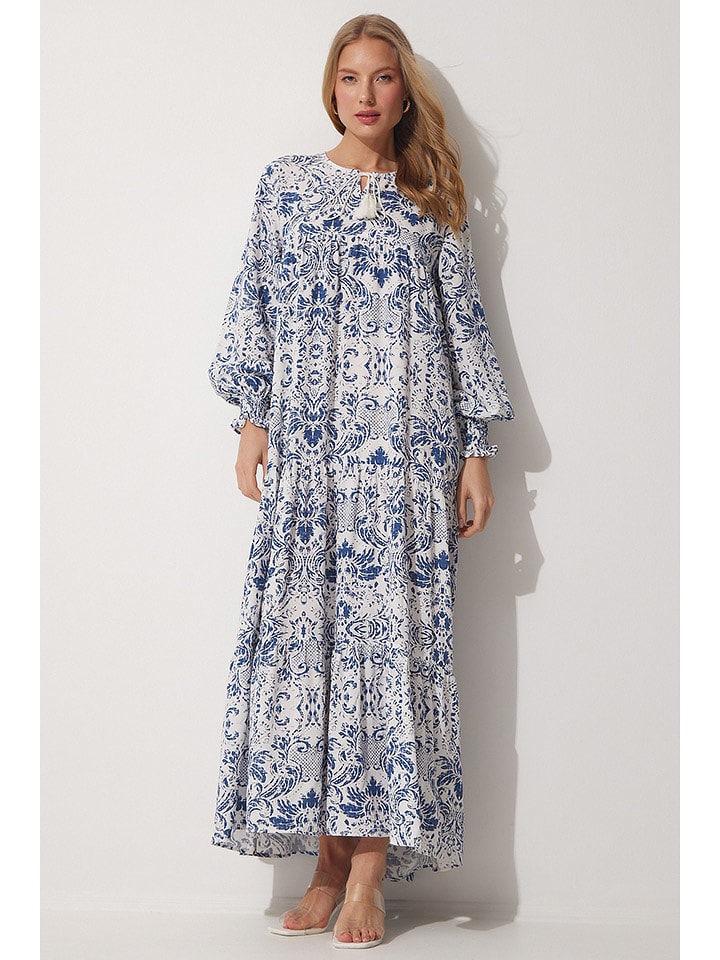 Happiness Istanbul Sukienka w kolorze niebiesko-białym rozmiar: 36