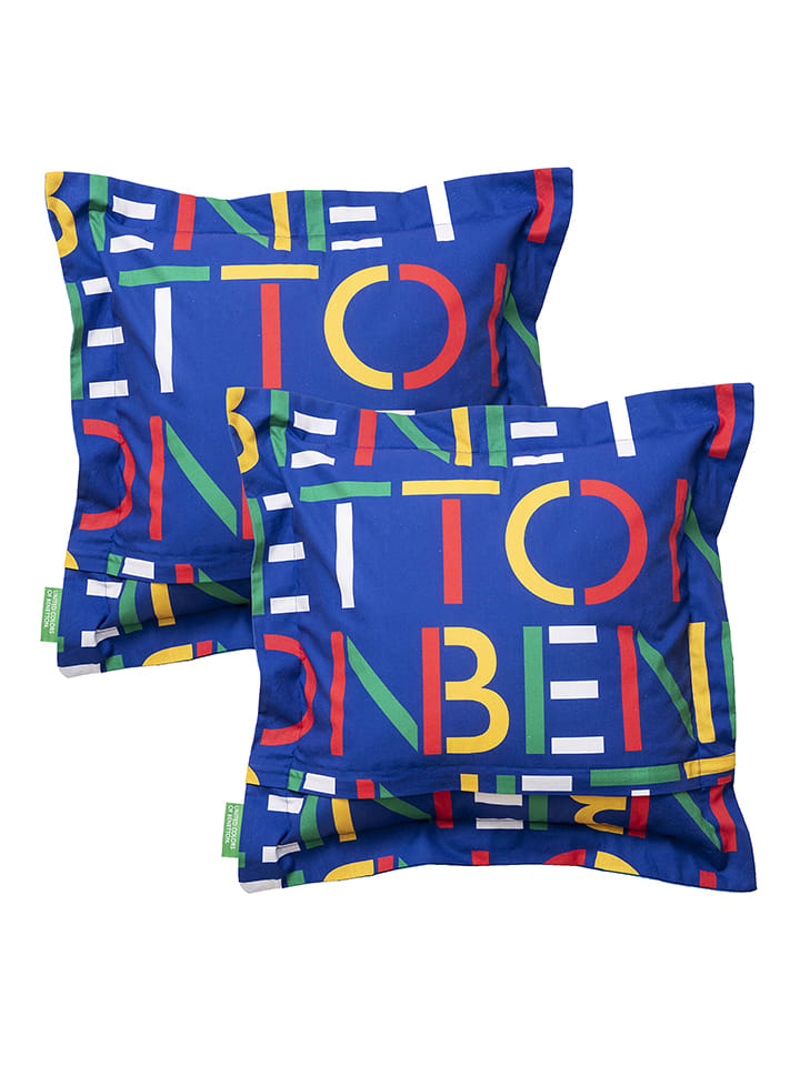 Benetton Poduszka w kolorze niebieskim ze wzorem rozmiar: 40x40 cm