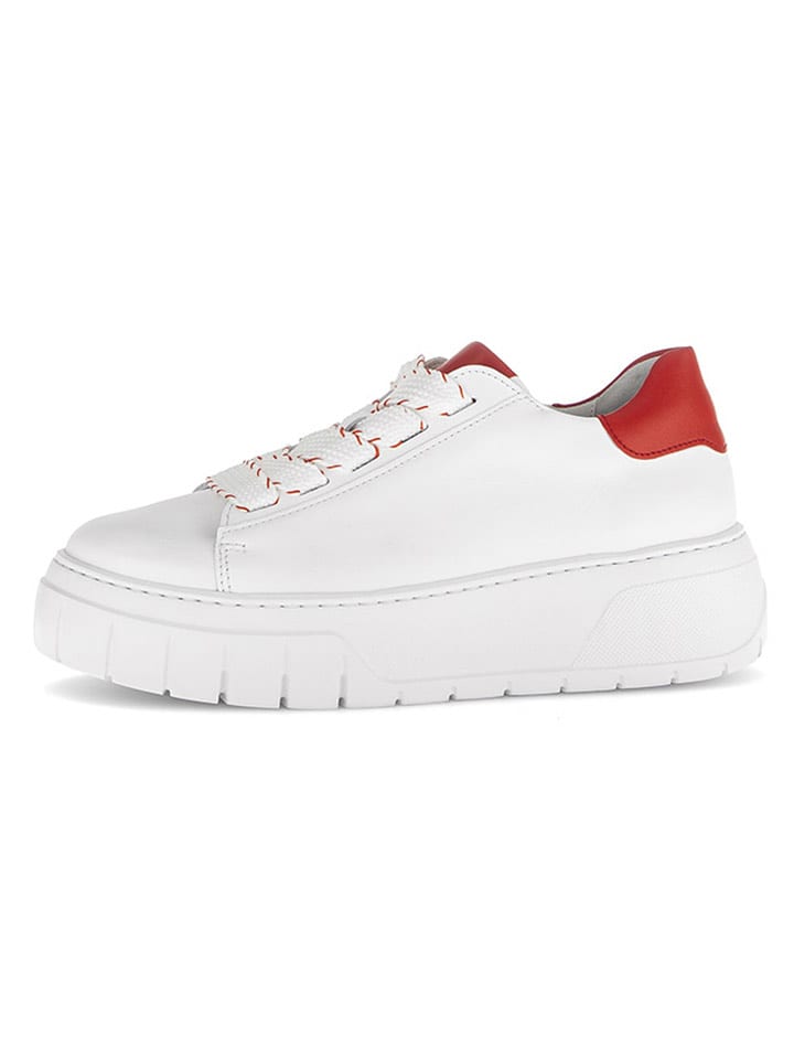 Gabor Skórzane sneakersy w kolorze biało-czerwonym rozmiar: 37,5