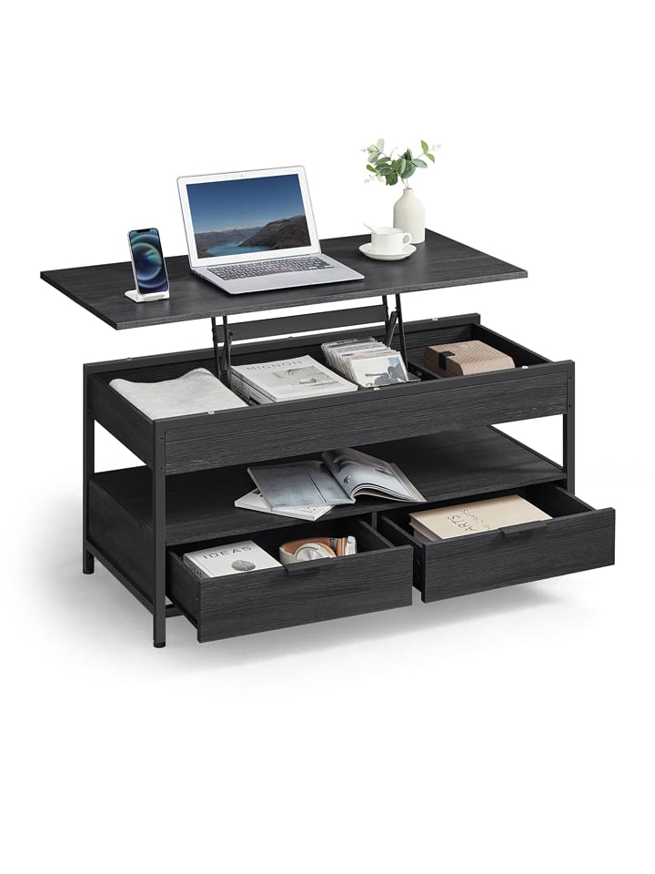 VASAGLE Ława w kolorze czarnym - 100 x 63 x 50 cm rozmiar: onesize