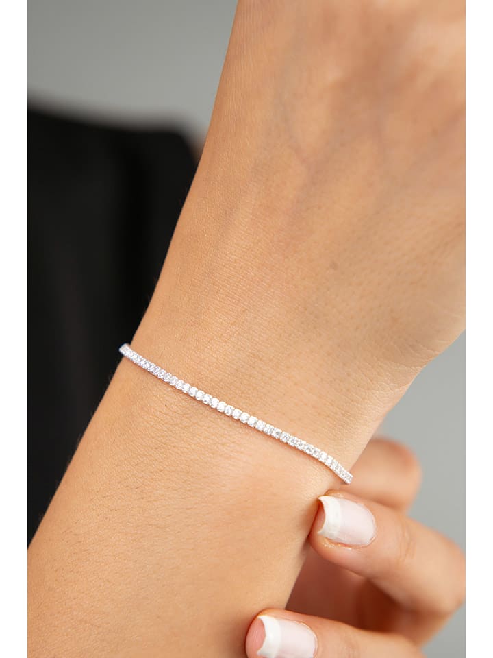 Miu Silver Srebrna bransoletka z cyrkoniami rozmiar: onesize