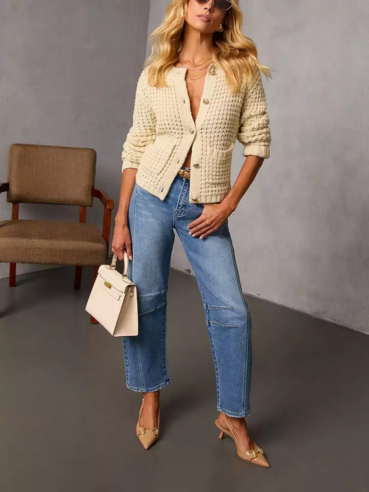 Milan Kiss Kardigan w kolorze kremowym rozmiar: XL