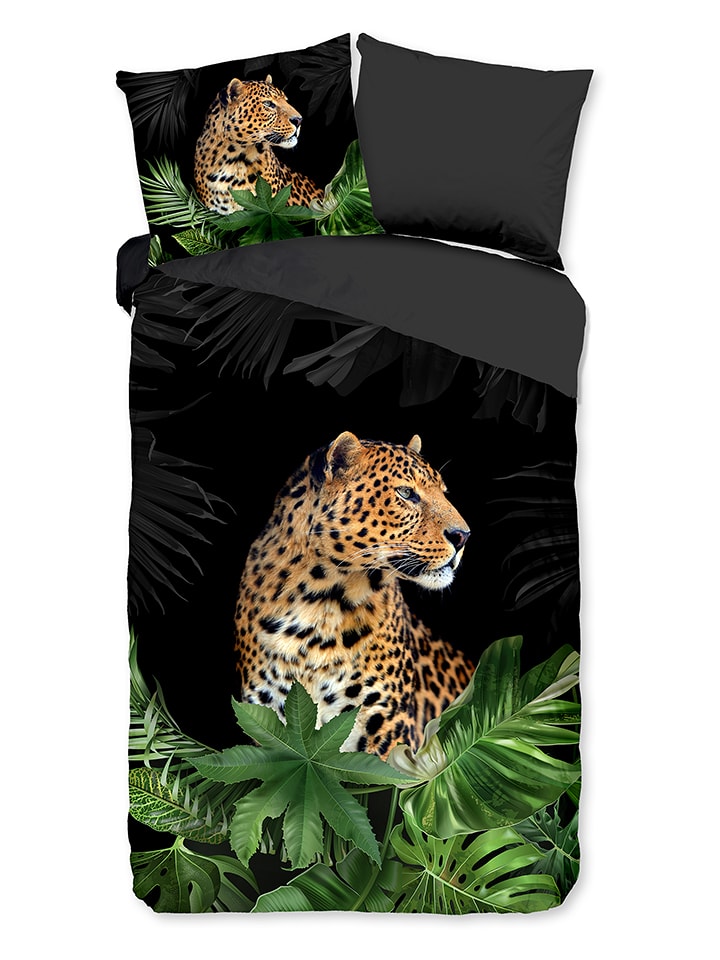 Pure Komplet pościeli "Mala" w kolorze czarno-jasnobrązowym z mikrofibry rozmiar: 135x200 cm