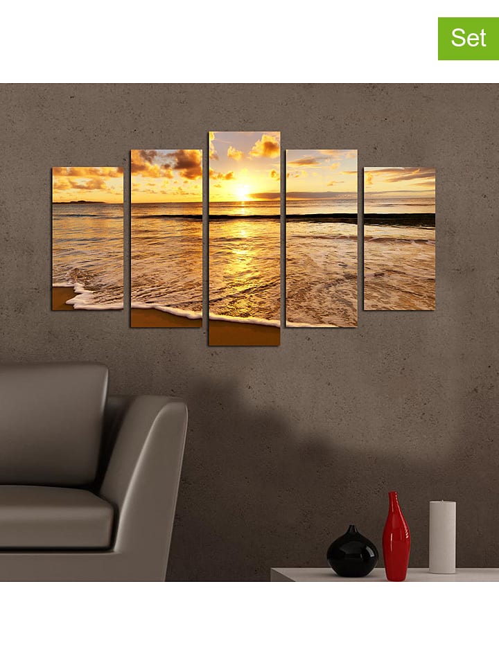 ABERTO DESIGN Druki (5 szt.) "5PMDF-35" na drewnie rozmiar: onesize