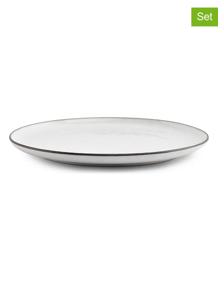 Salt and Pepper Talerzyki deserowe (4 szt.) "Fina" w kolorze biało-czarnym - Ø 20 cm rozmiar: onesize