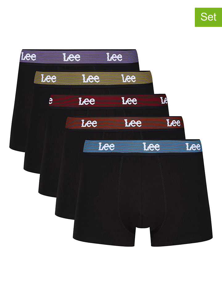 LEE Underwear Bokserki (5 par) "Lister" w kolorze czarnym rozmiar: M