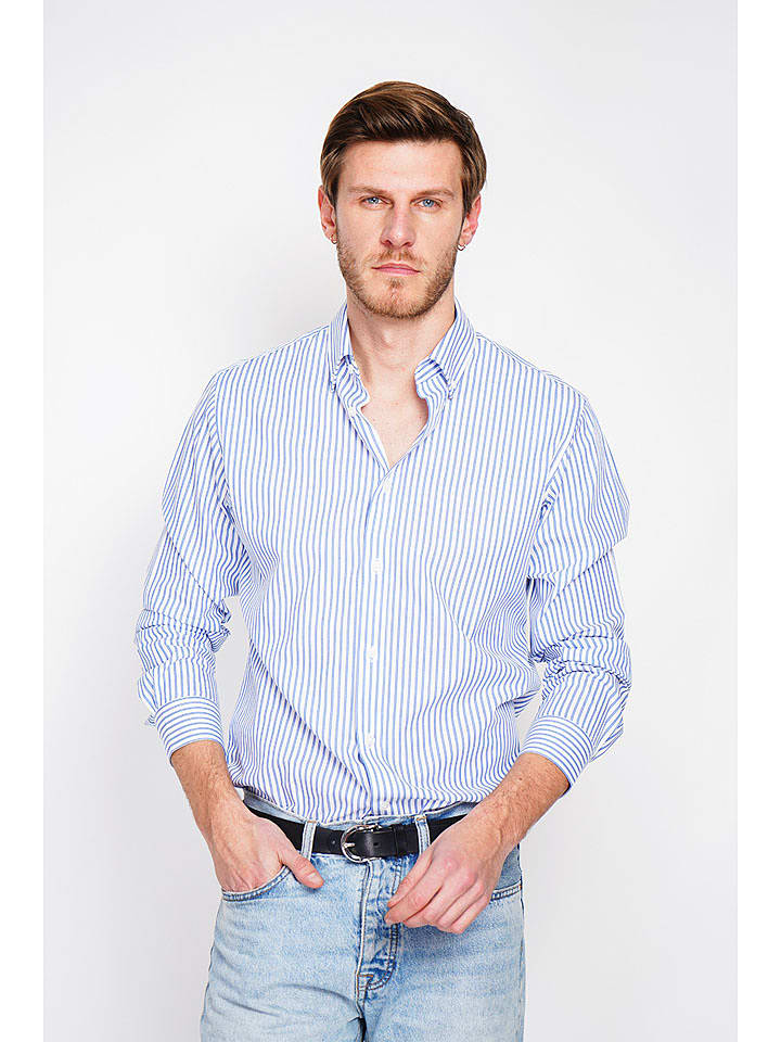 William de Faye Koszula w kolorze niebiesko-białym rozmiar: 48