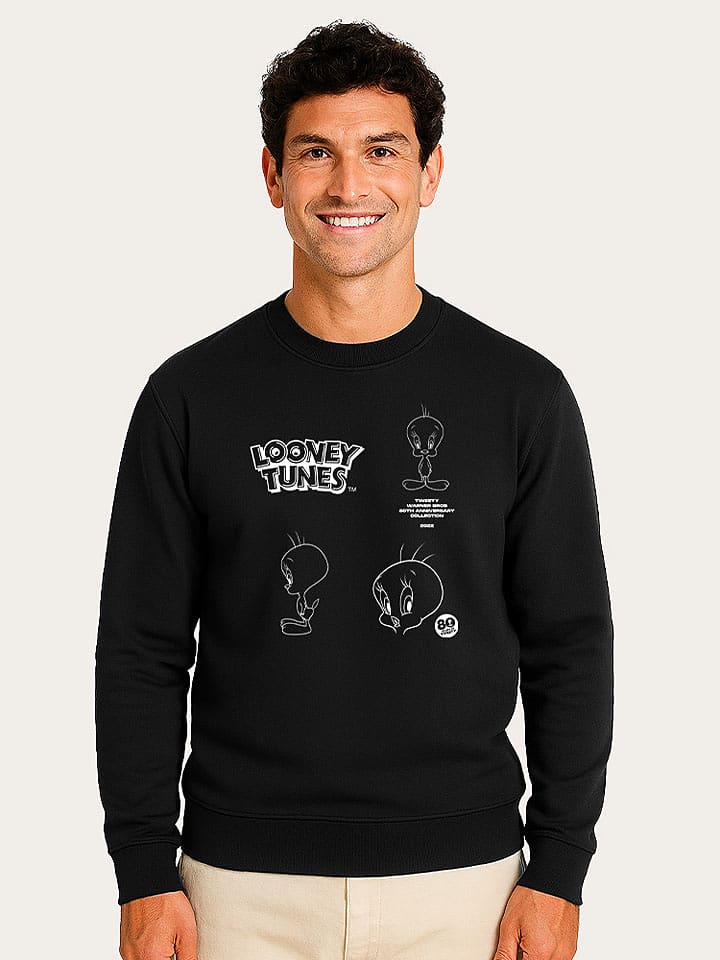 WOOOP Bluza "Looney Tunes Tweety 80th Outline" w kolorze czarnym rozmiar: XL