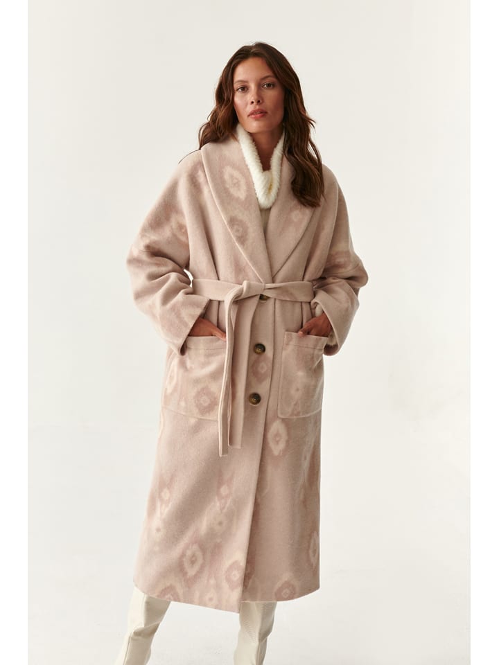 TATUUM Wełniany płaszcz w kolorze beżowym rozmiar: M