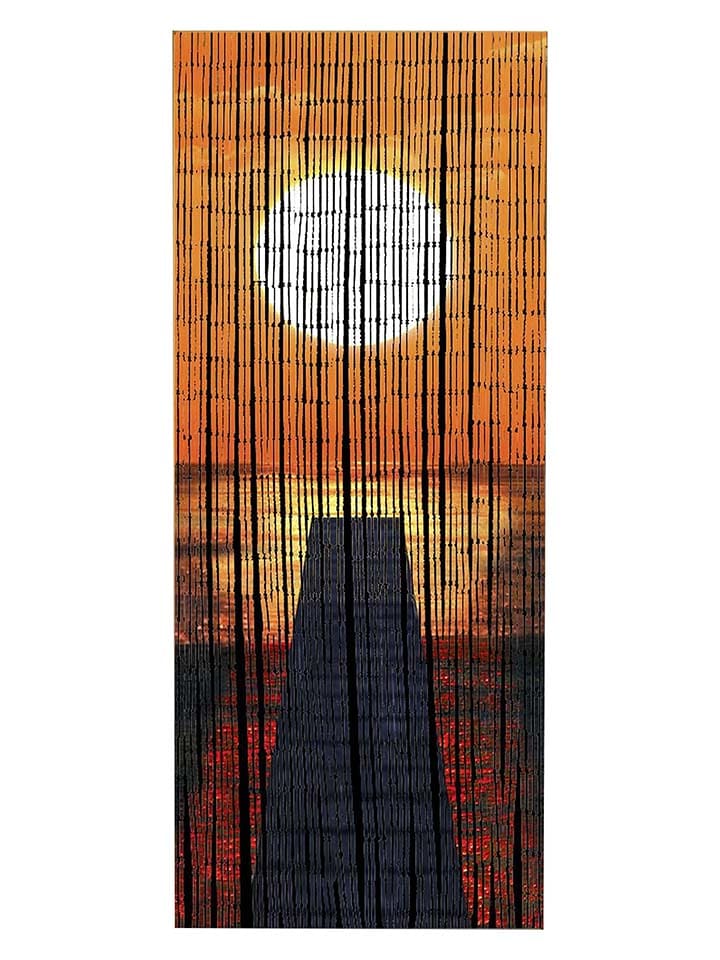 Wenko Kurtyna drzwiowa "Sunset" w kolorze pomarańczowo-czarnym - dł. 200 x 90 cm rozmiar: onesize