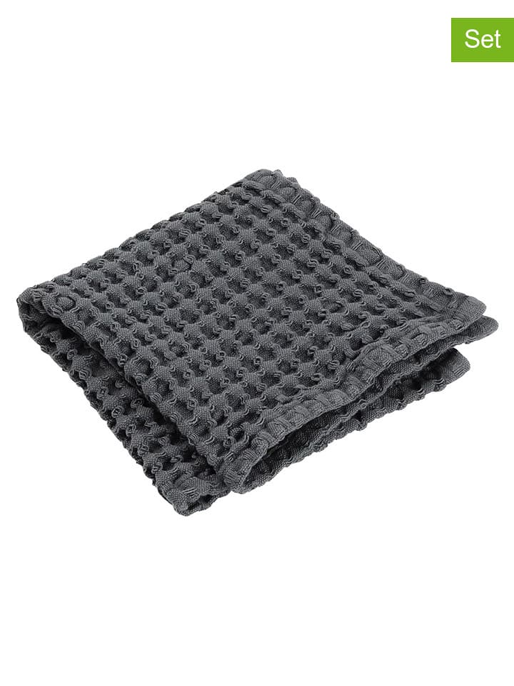 Blomus Ręczniki (2 szt.) "Caro" w kolorze antracytowym - 30 x 30 cm rozmiar: onesize