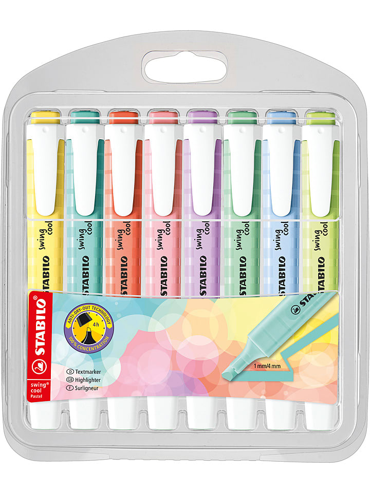 STABILO Zakreślacze (8 szt.) "Swing cool - Pastel Edition" rozmiar: onesize