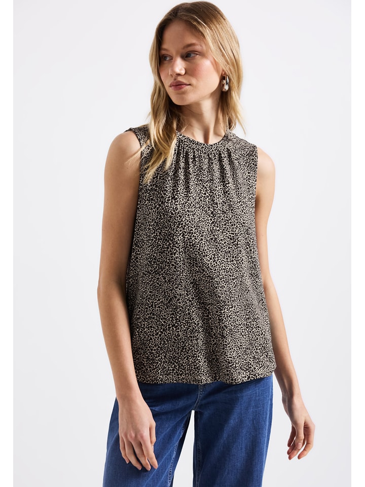 Street One Bluzka w kolorze kremowo-czarnym rozmiar: 42