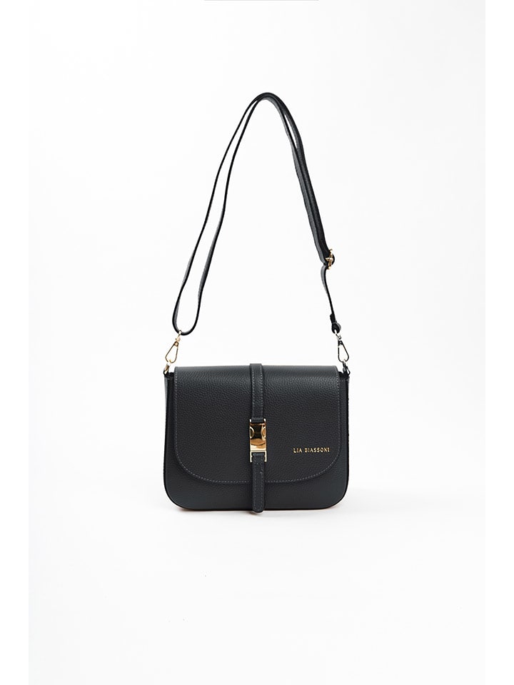 Lia Biassoni Skórzana torebka w kolorze czarnym - 24 x 18 x 8 cm rozmiar: onesize