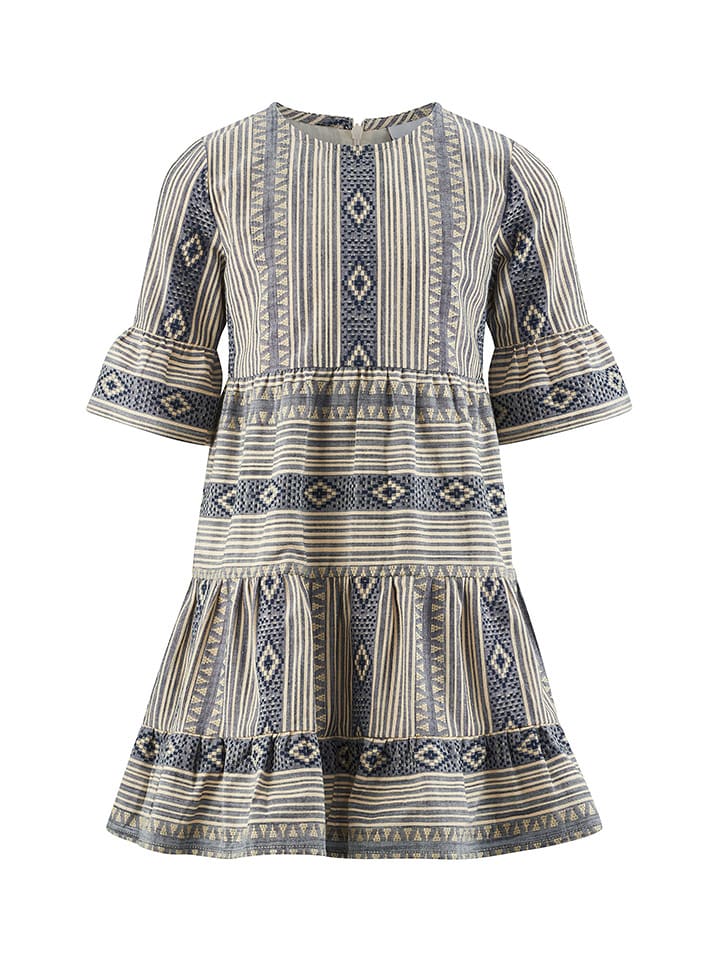 happy girls by Eisend Sukienka w kolorze beżowo-niebieskim rozmiar: 146