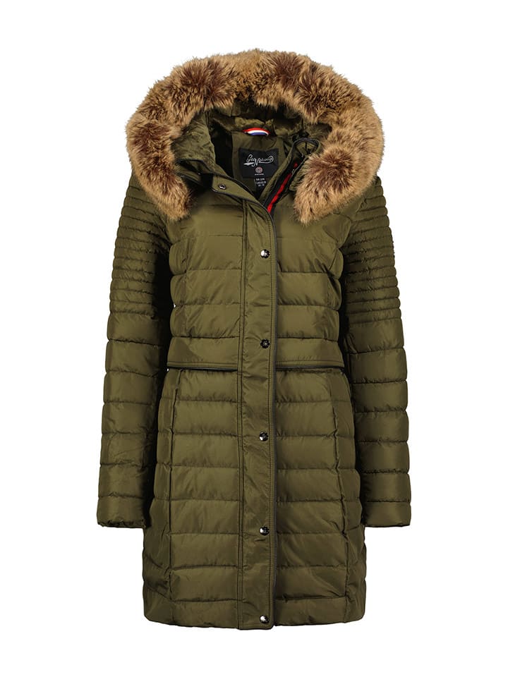 Geographical Norway Płaszcz pikowany "Charlize" w kolorze khaki rozmiar: L