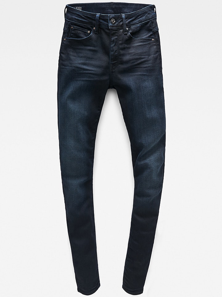 G-Star Dżinsy "3301" - Skinny fit - w kolorze granatowym rozmiar: W25/L34