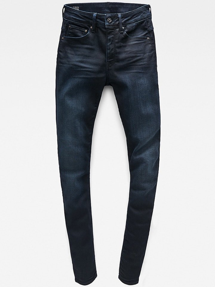 G-Star Dżinsy "3301" - Skinny fit - w kolorze granatowym rozmiar: W25/L34