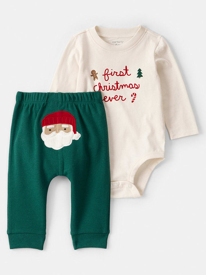 carter's 2-częściowy zestaw w kolorze zielono-kremowym rozmiar: 74