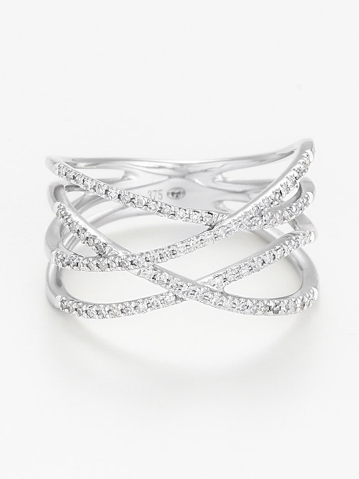 DIAMANTA Złoty pierścionek "Entrelacs Lumineux" z diamentami rozmiar: 52