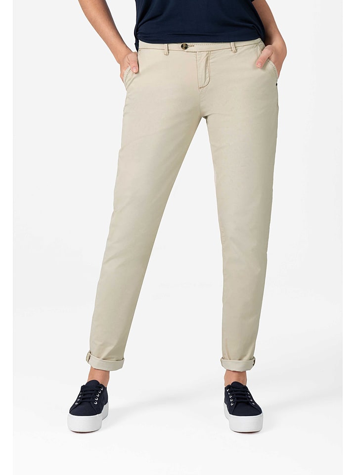 Timezone Spodnie chino "Dalia" w kolorze beżowym rozmiar: W29