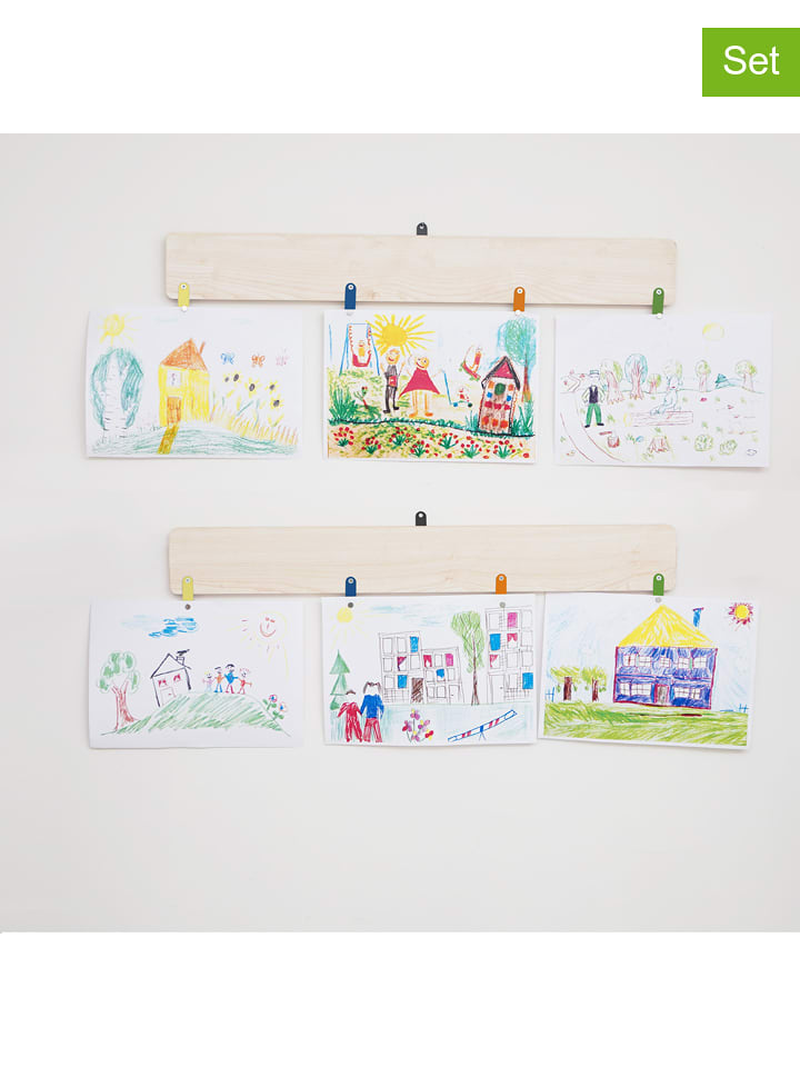 Woody Kids Drewniane wieszaki (2 szt.) w kolorze beżowym - dł. 70 cm rozmiar: onesize