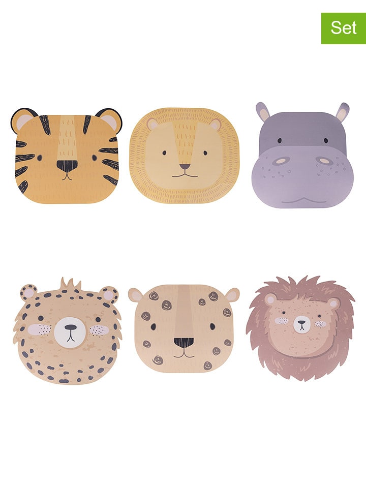 Villa d´Este Podkładki stołowe (6 szt.) "Le Petit Safari" w różnych kolorach - Ø 38 cm rozmiar: onesize