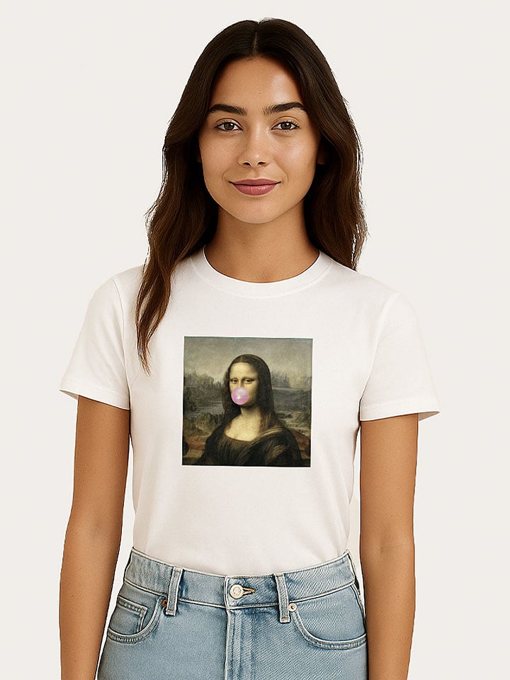 WOOOP Koszulka "Mona Lisa Bubble" w kolorze białym rozmiar: L