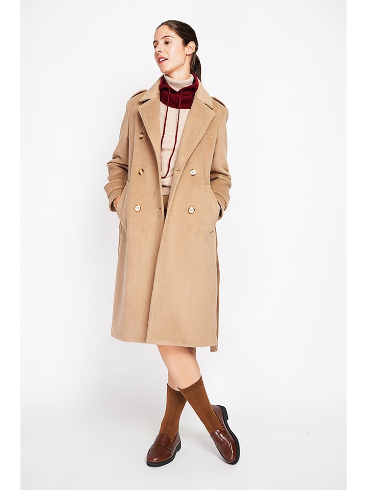 ASSUILI Płaszcz przejściowy w kolorze beżowym rozmiar: 40