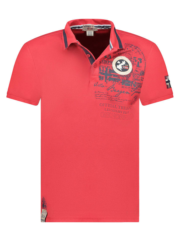 Geographical Norway Koszulka polo "Karuen" w kolorze czerwonym rozmiar: S