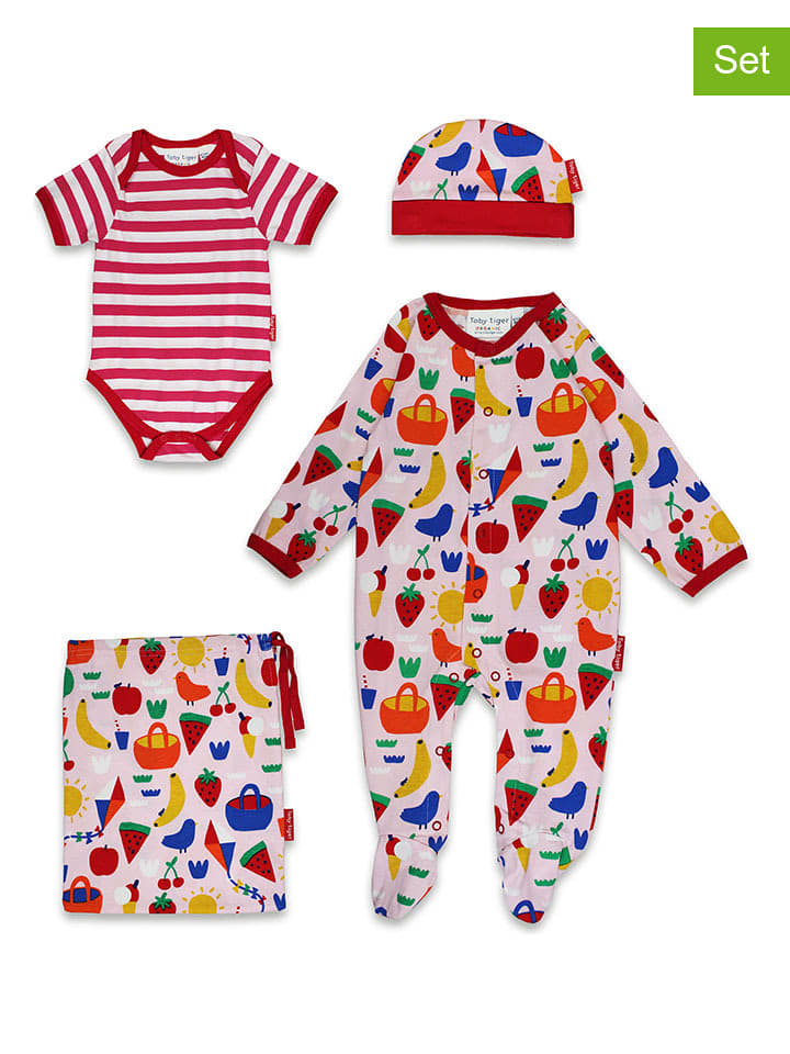 Toby Tiger 4-częściowy zestaw niemowlęcy w kolorze jasnoróżowym rozmiar: 56