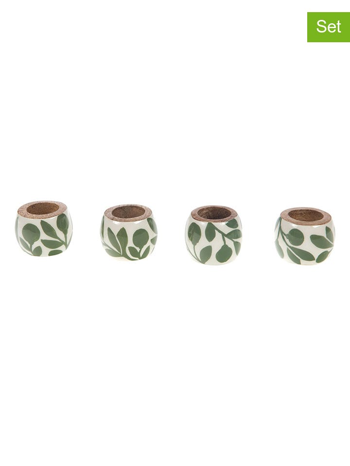 Amadeus Pierścienie (4 szt.) w kolorze kremowo-zielonym do serwetek - wys. 4 x Ø 5 cm rozmiar: onesize