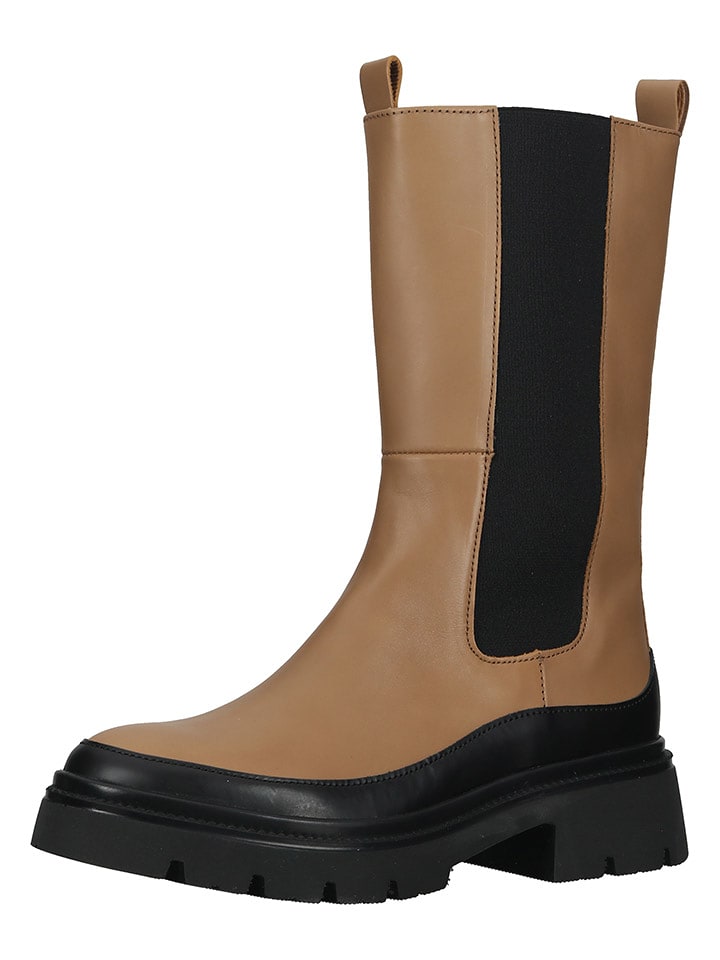 Gabor Skórzane sztyblety w kolorze jasnobrązowo-czarnym rozmiar: 38