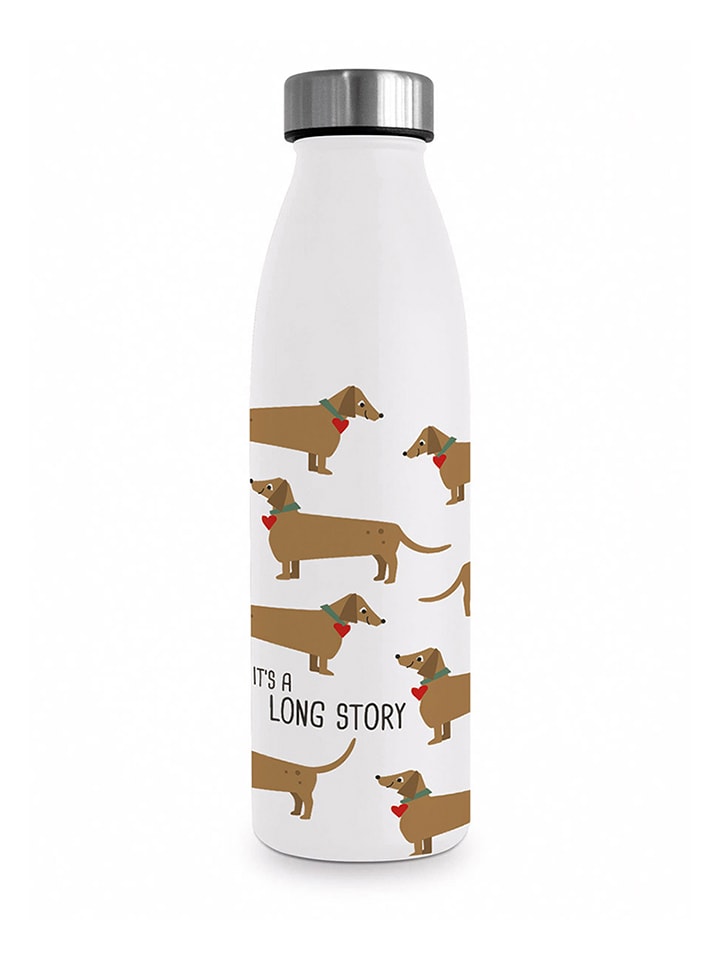 ppd Butelka termiczna "Long Story" w kolorze biało-jasnobrązowym - 500 ml rozmiar: onesize