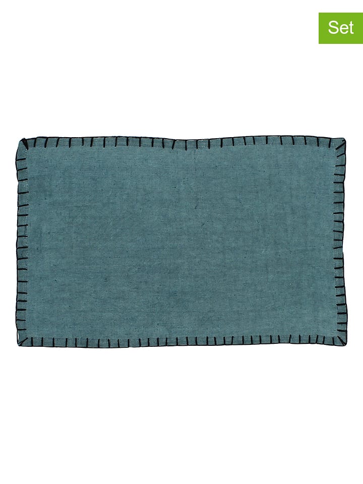 Ogo Living Podkładki stołowe (4 szt.) "Palerme" w kolorze niebieskim - 45 x 30 cm rozmiar: onesize