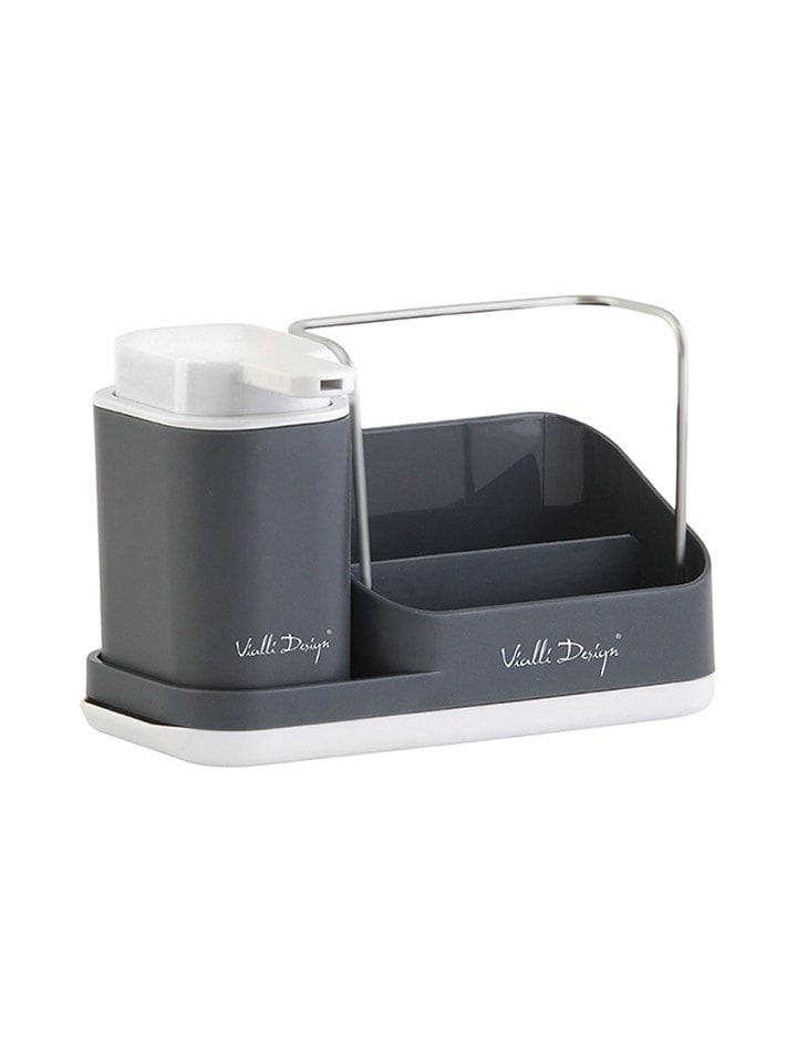 Vialli Design Organizer kuchenny w kolorze szarym z dozownikiem - 21,5 x 16 x 9 cm rozmiar: onesize