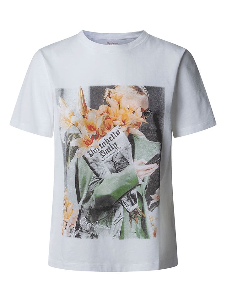 Pepe Jeans Koszulka "Rebecca" w kolorze białym rozmiar: XL