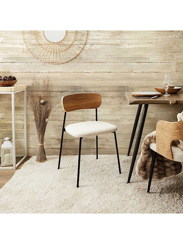 Ethnical Life Krzesło w kolorze biało-brązowym - 47,5 x 71 x 45 cm rozmiar: onesize