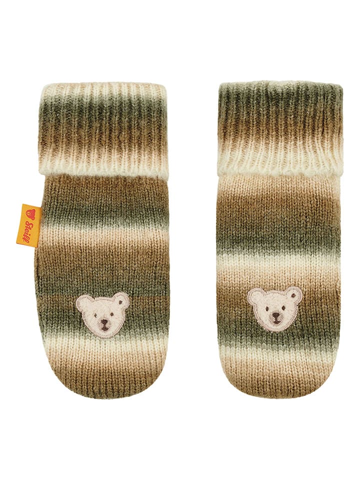 Steiff Rękawiczki w kolorze oliwkowo-kremowym rozmiar: 92/98