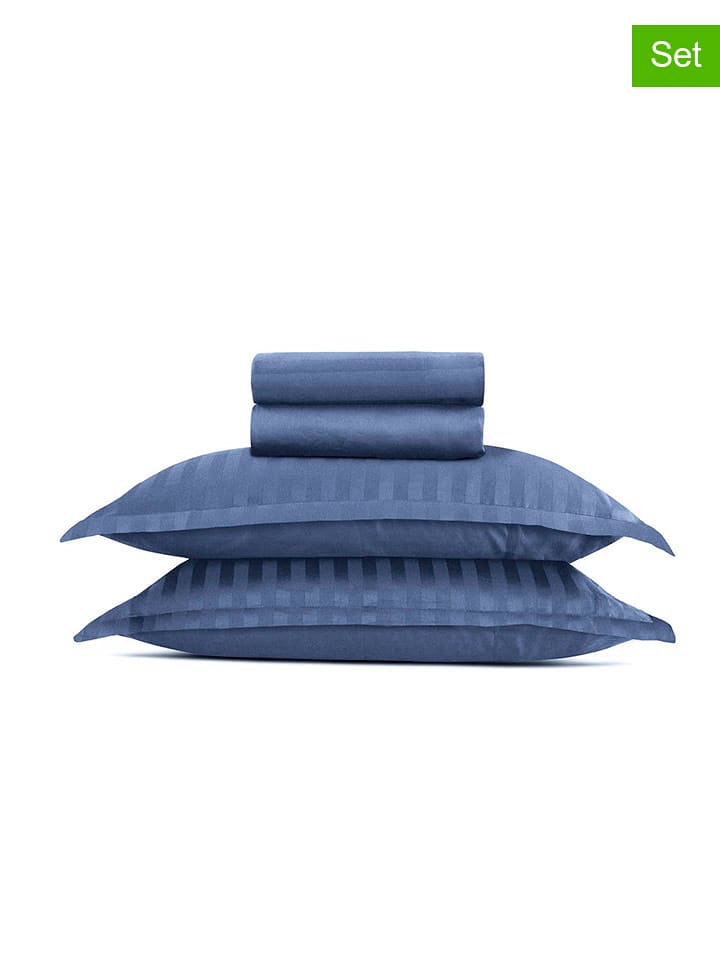 CXL by Christian Lacroix 4-częściowy zestaw satynowy w kolorze niebieskim rozmiar: 240x300 cm