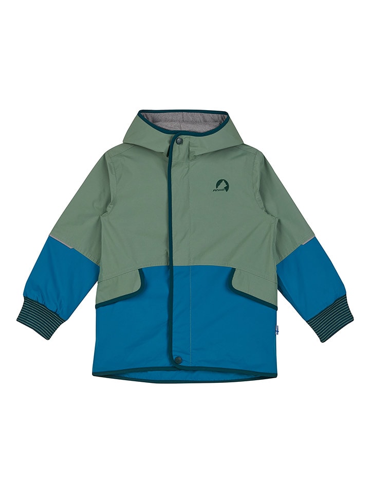 finkid Kurtka przeciwdeszczowa "Moska" w kolorze niebiesko-zielonym rozmiar: 110/120