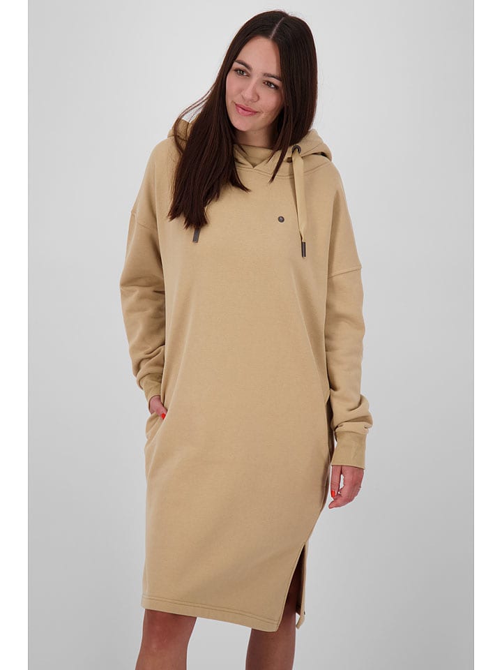alife and kickin Sukienka dresowa w kolorze beżowym rozmiar: S