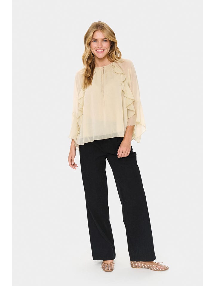 SAINT TROPEZ Bluzka w kolorze beżowym rozmiar: L