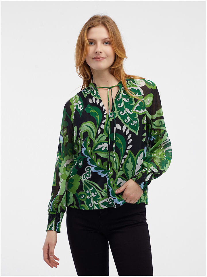 orsay Bluzka w kolorze zielono-czarnym rozmiar: 38