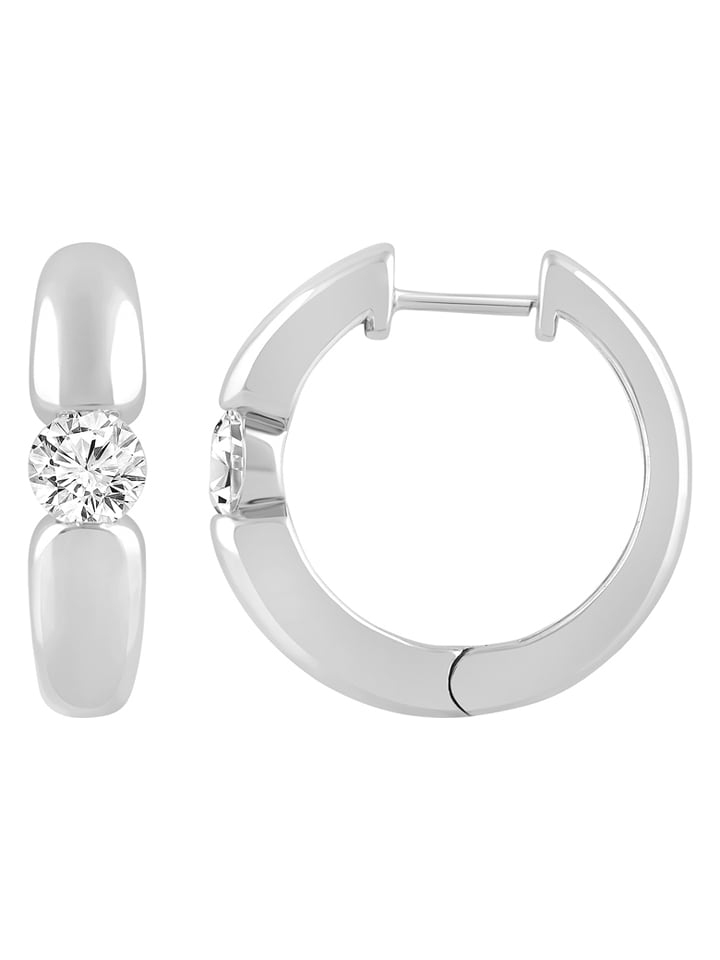 Diamonds lab grown Złote kolczyki-kreole z diamentami rozmiar: onesize