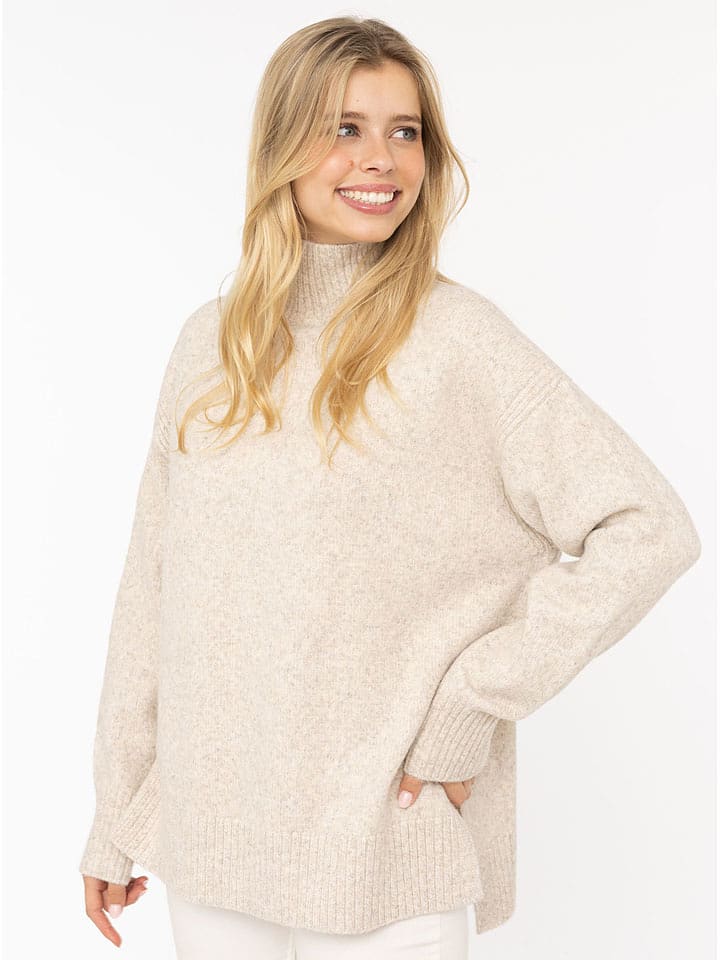 Zwillingsherz Sweter w kolorze beżowym rozmiar: M