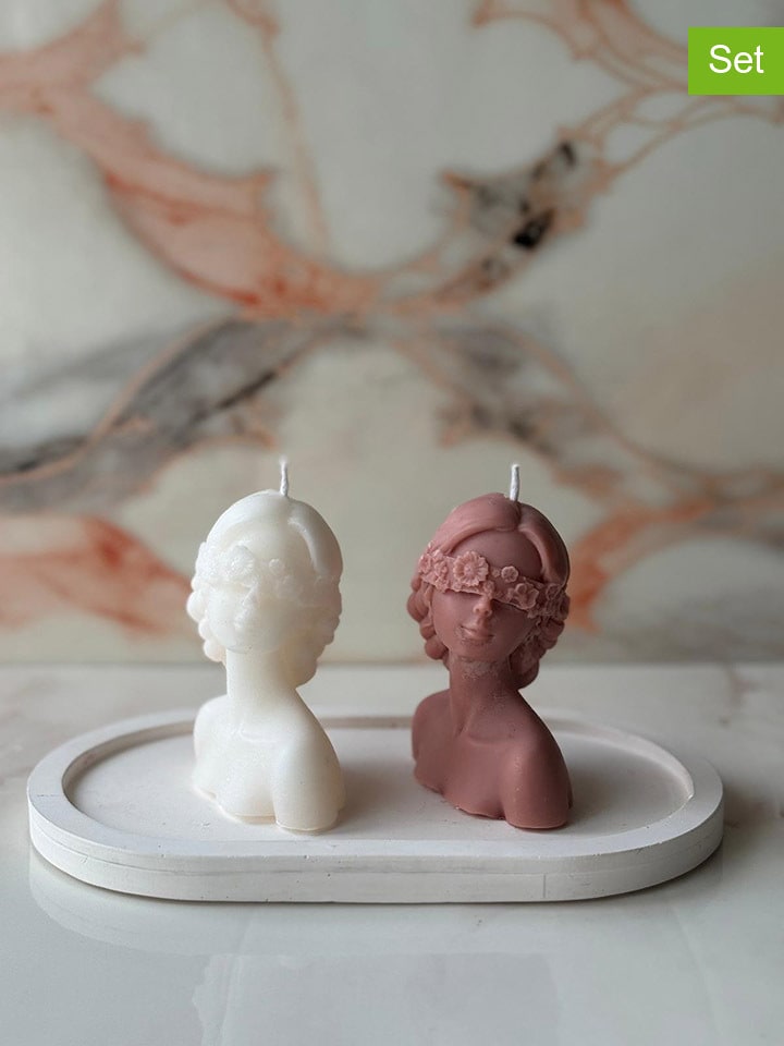 Coin de Pierre 3-częściowy zestaw dekoracyjny w kolorze biało-jasnoróżowym rozmiar: onesize