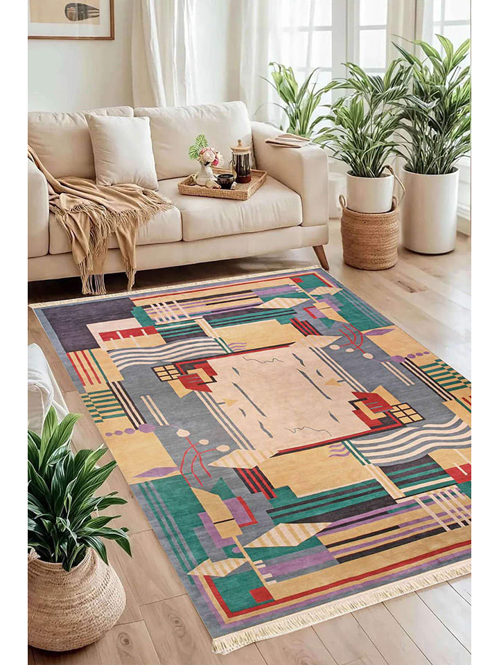 Conceptum Hypnose Dywan bawełniany "127" w kolorze beżowym ze wzorem rozmiar: 150x230 cm