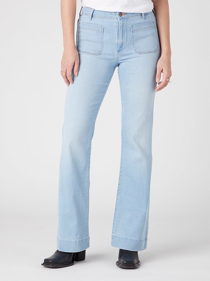 Wrangler Dżinsy "West Coast" - Flare fit - w kolorze błękitnym rozmiar: W27/L32
